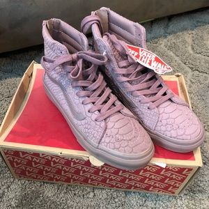 BNWT Mauve Faux Snakeskin Vans